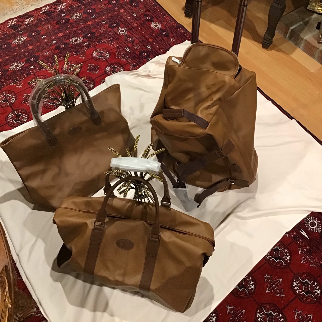 Set Of 3 Bella Russo Brown Faux Leather Travel Set